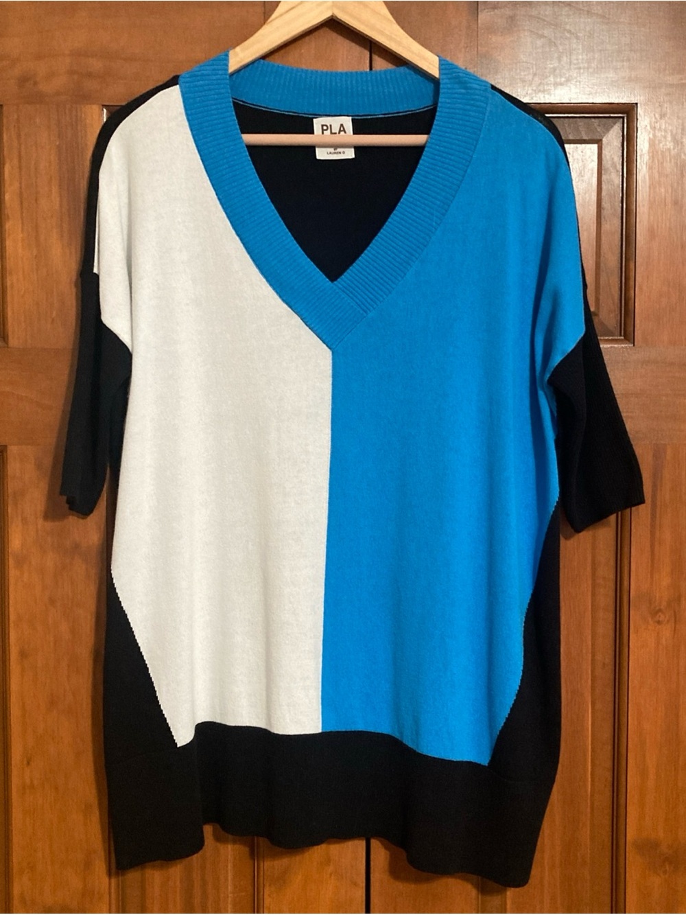 PLANET by Lauren G Colorblock V-Neck Sweater tunic women’s one size